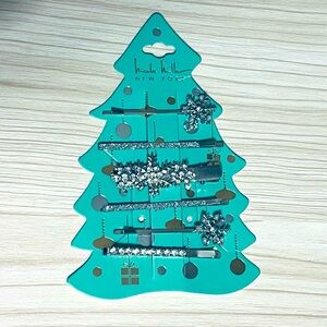 Christmas holiday hair clip barrettes rhinestones sparkly party bling